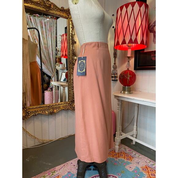 1990s talbots high waist pencil skirt apricot rayon belt loops med 29 timeless - Picture 5 of 8